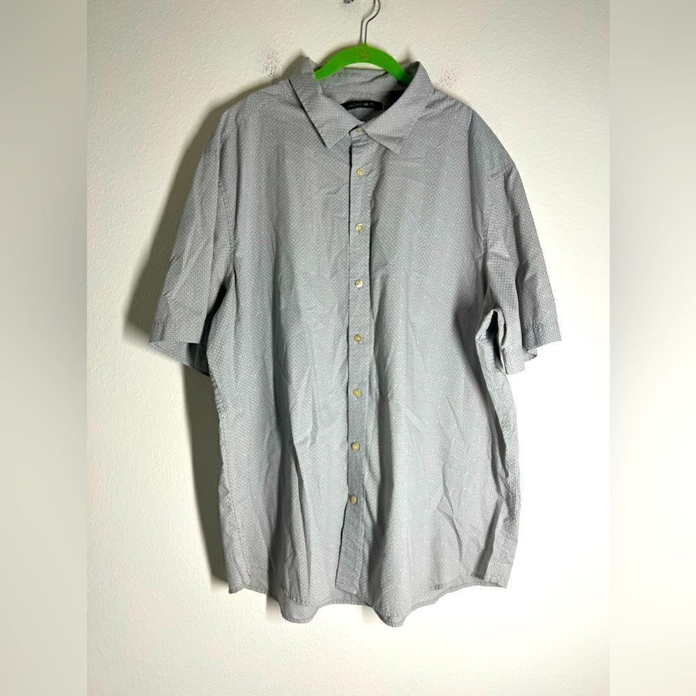 AXIST Men’s Button down Shirt Short Sleeve Geometric Pattern Size 2X